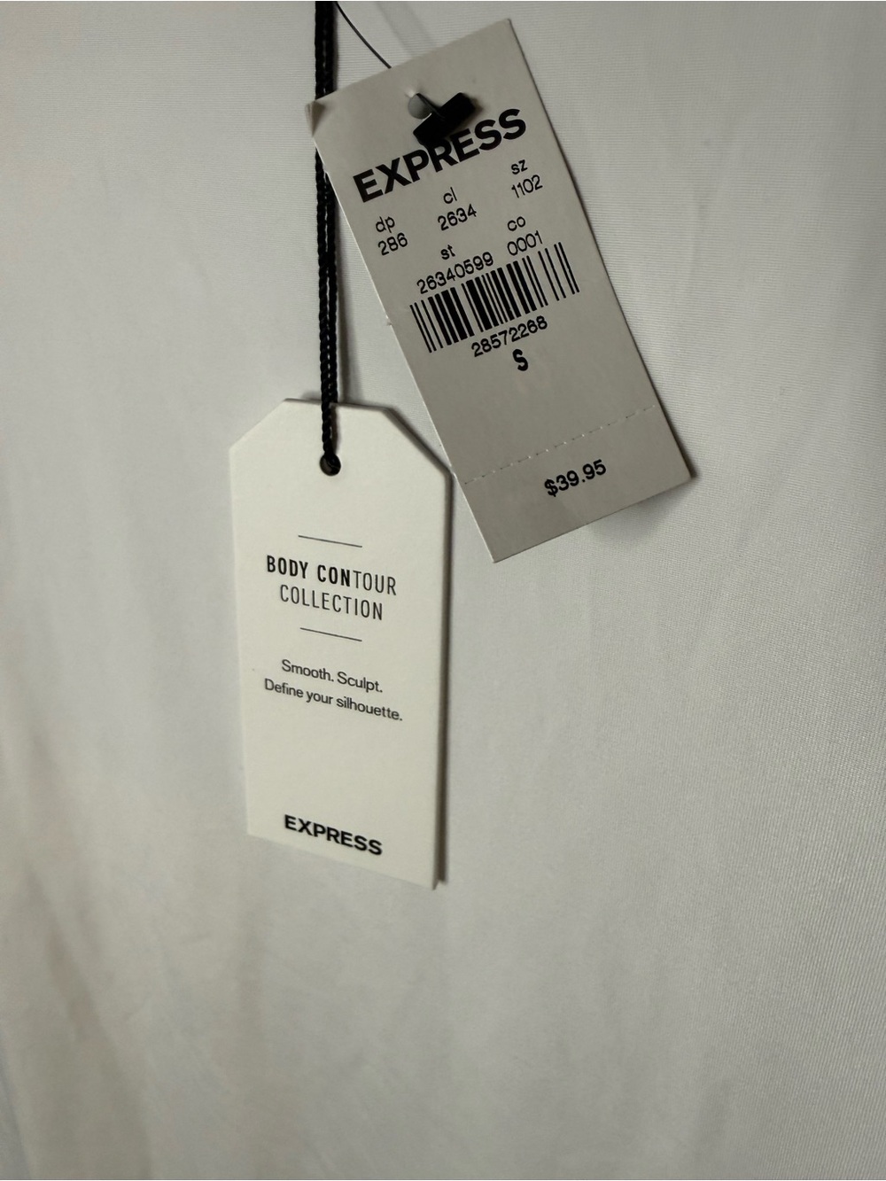 NWT Express White Short Sleeve Body Contour Bodysuit Size Small - Picture 3 of 4
